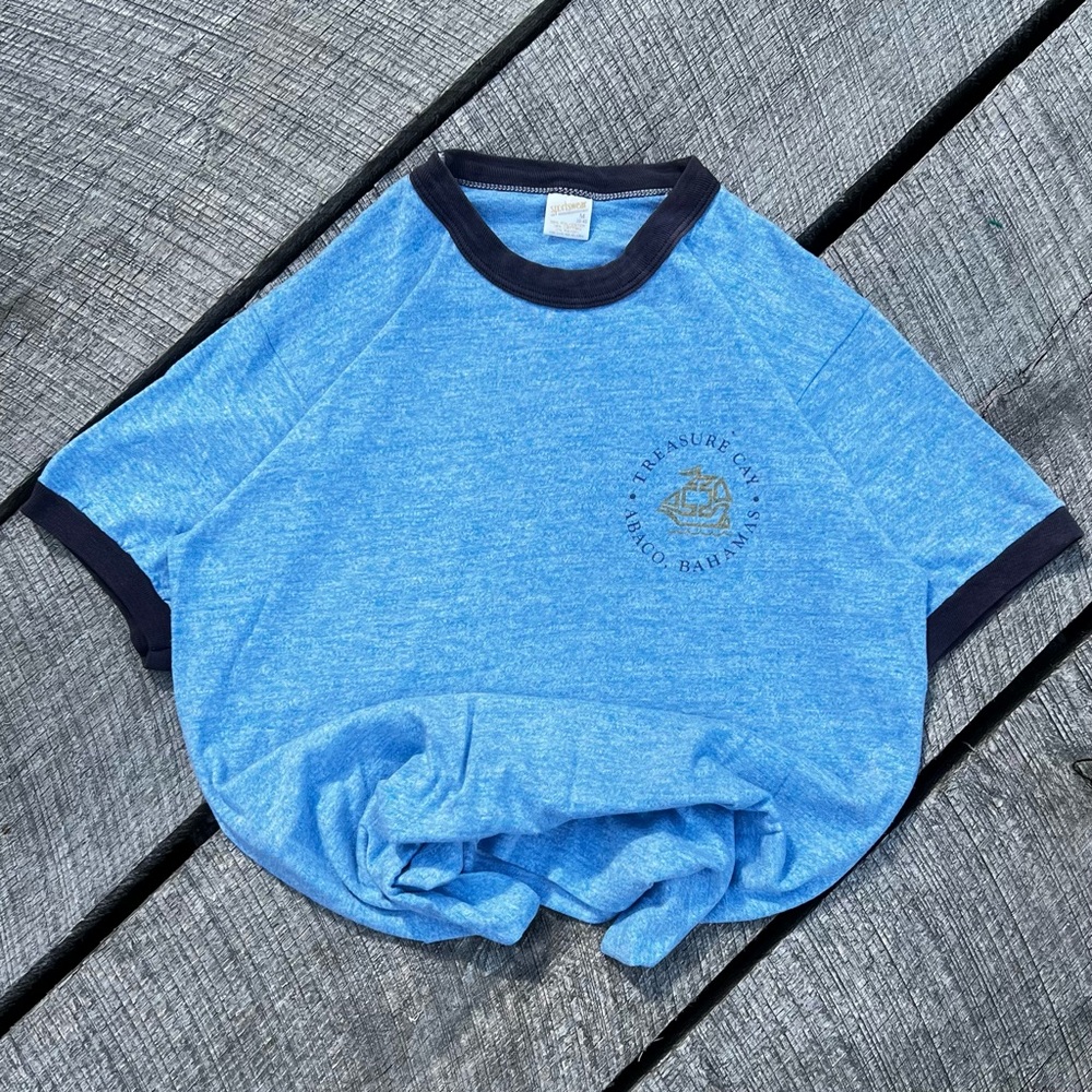 Vintage 60s Treasure Cay Bahamas Ringer Tee